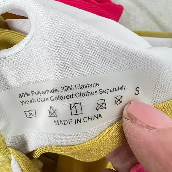 SWMMER LIKET NWT Olive Color Two Cut Out Halter Tie One Piece Swim Suit S Beach - Picture 5 of 7